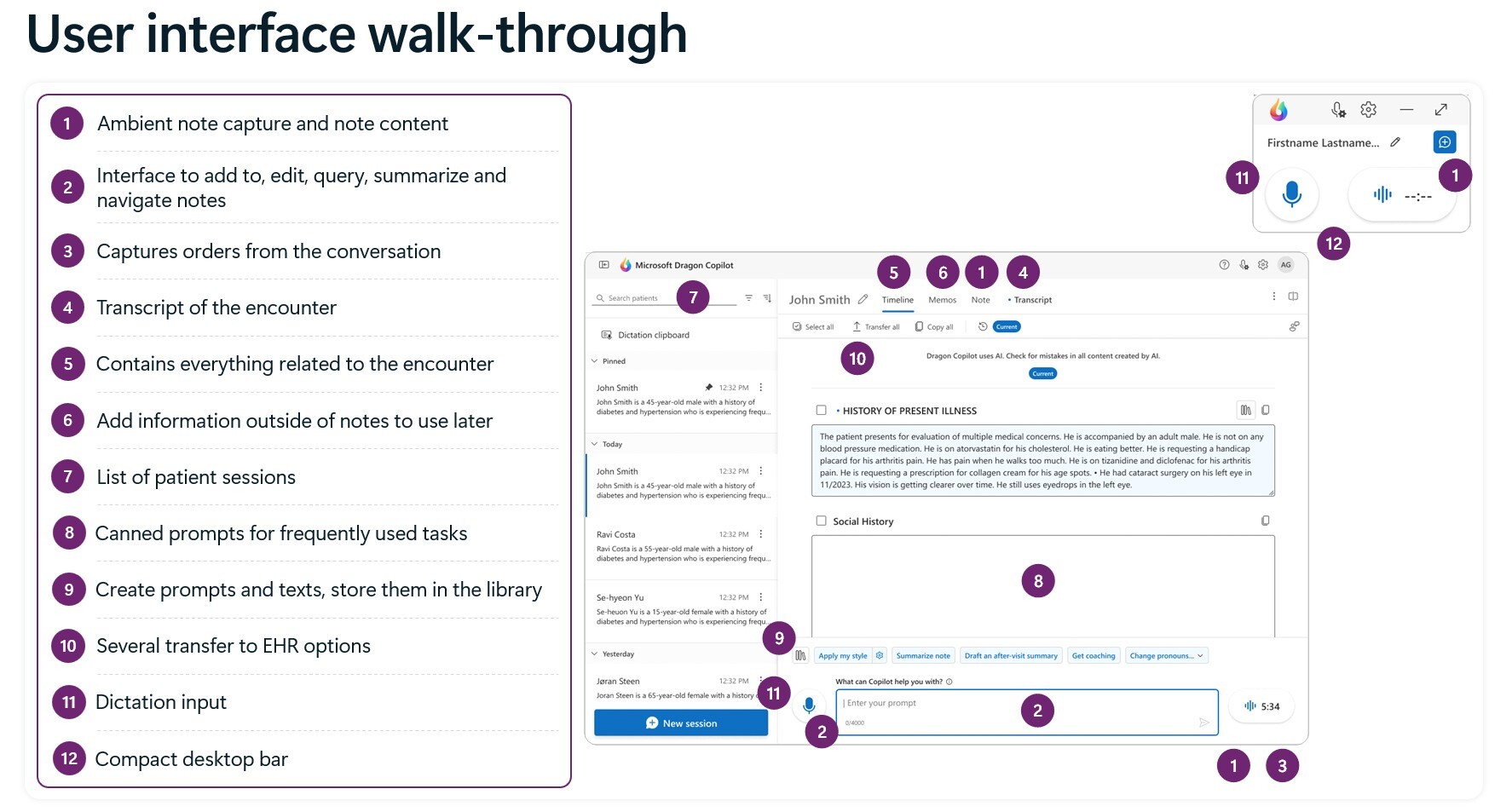 Dragon Copilot User Interface Walkthrough
