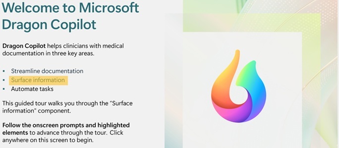 Welcome to Dragon Copilot Self-Guided Demo - Surface Information - link to self-guided demo